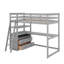 Lit mezzanine simple avec bureau et tablettes-290900513