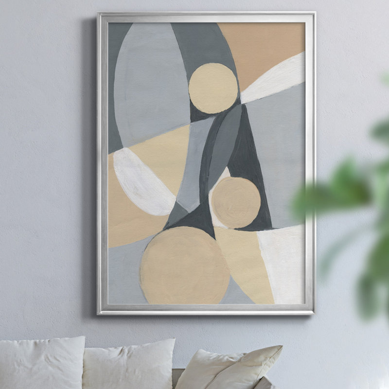 Millenium I par J Paul - reproduction d'art sur toile encadrée, H 30,5 po x l 42,5 po x P 1,5 po, Argent