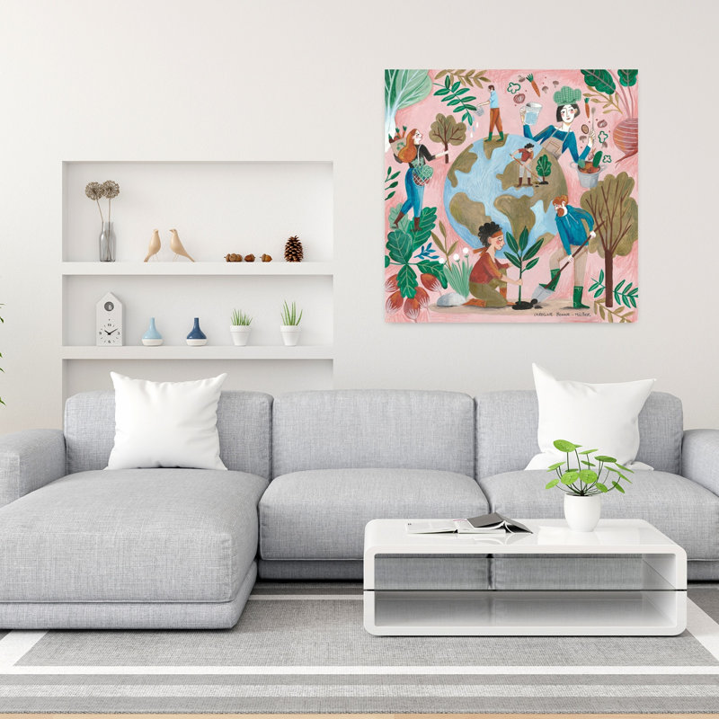 Art contemporain avec arbre abstrait, H 36 po x l 36 po