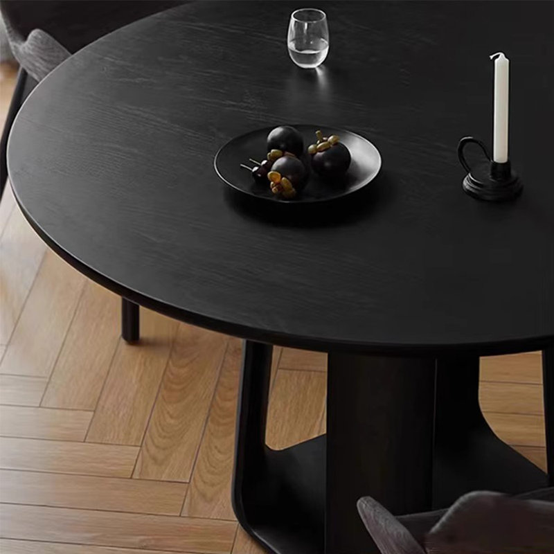 Nordic style solid wood round dining table, 29.5"H x 47.2"L x 47.2"W