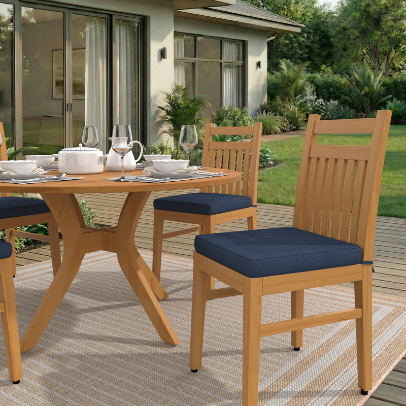 Sunbrella Indoor/Outdoor Dining Chair Cushion, 16" W x 16" D, Sunbrella® Spectrum Indigo