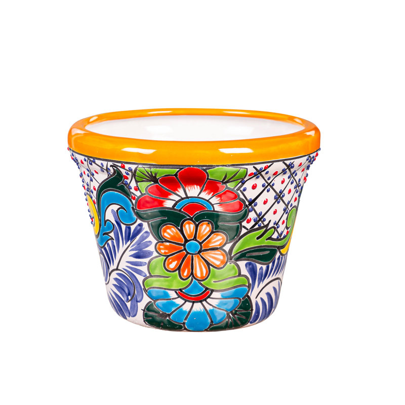 Jardinière Talavera rouge grand, H 6,00 po x l 8,00 po x P 8,00 po