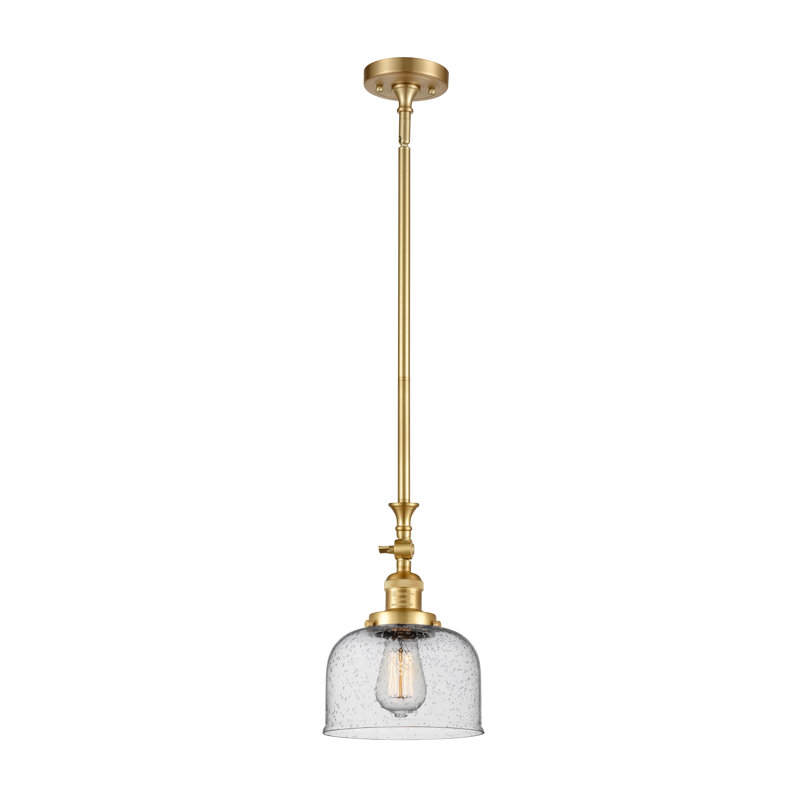 Luminaire suspendu cloche 1 lumières Estefan, Grainé, Or satiné