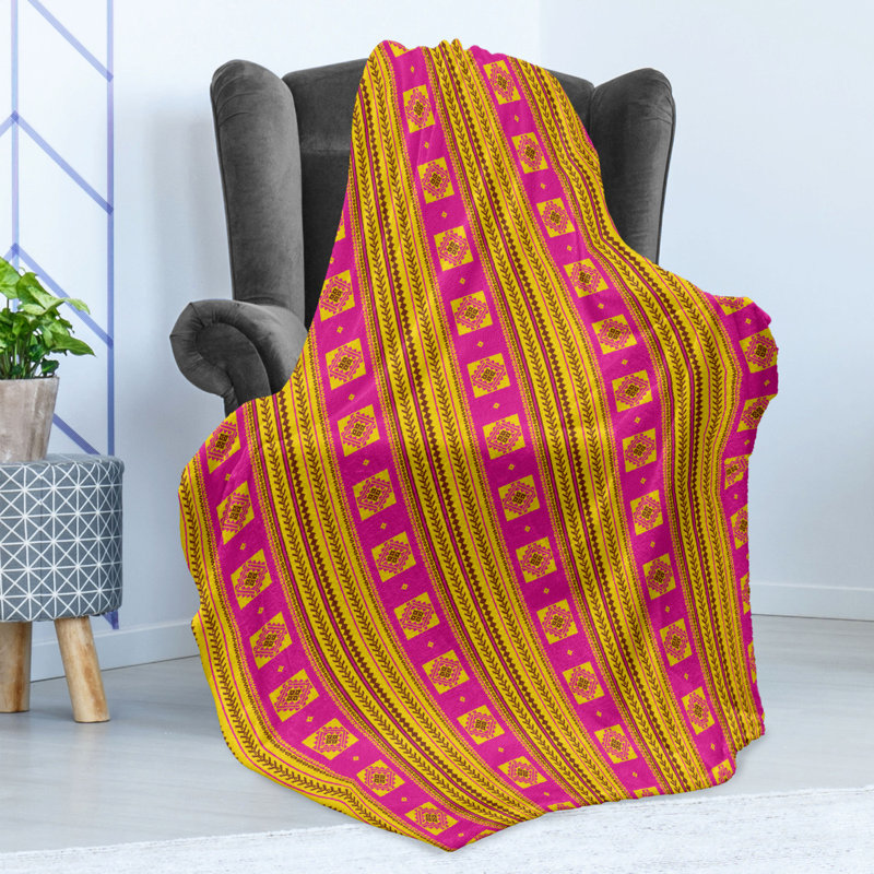 Hand Woven Throw Blanket, 60" W x 80" L