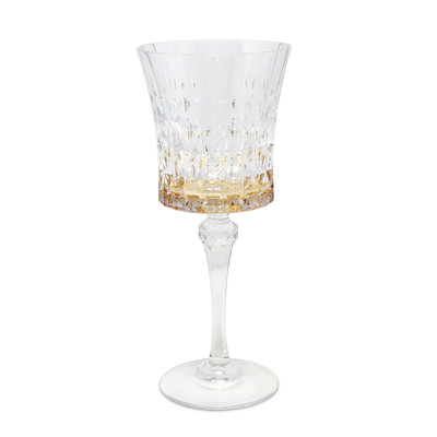 Set of 6 Diamond Water Glasses with Shade on the Bottom