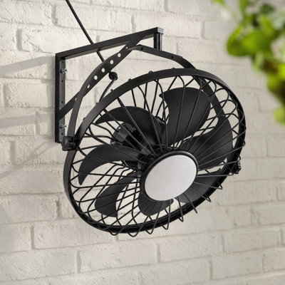 Ventilateur de plafond extérieur étanche de 50 cm (20 po) avec éclairage DEL à intensité variable et télécommande, montage mural ou encastré