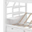 Un lit superposé convertible en bois avec un escalier de rangement, une table de chevet et trois tiroirs intégrés-1405708666