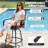 Outdoor 3pcs Metal Swivel Bar Set With Umbrella Hole And Padded Cushions 