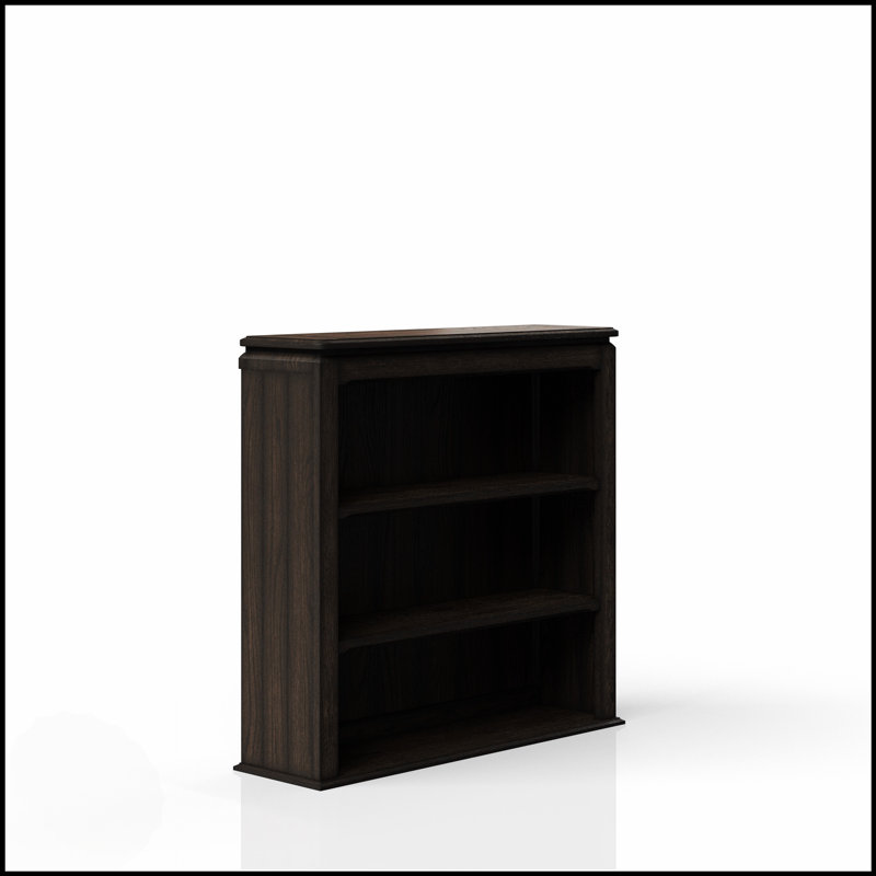 Bibliothèque à deux tablettes chocolat avec rangement spacieux et design élégant, parfait pour les intérieurs modernes et classiques.