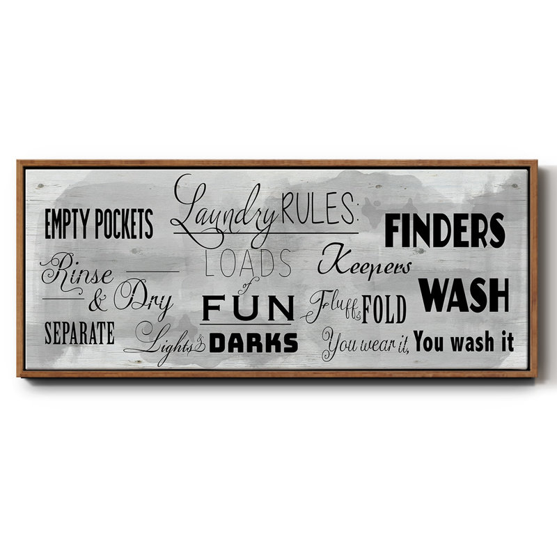 Laundry Rules - Toile encadrée, H 8 po x l 20 po