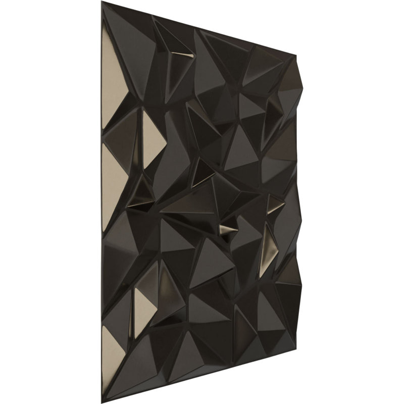 Panneau mural décoratif 3D l 19 5/8 po x H 19 5/8 po Leto EnduraWall, gris anthracite métallique (couvre 2,67 pieds carrés)