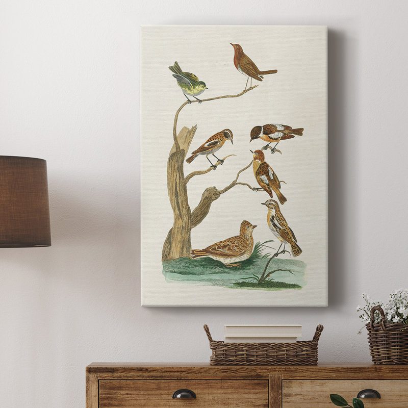 Oiseaux antiques dans la nature III - galerie Cavas sur mesure, H 36 po x l 24 po