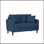 Contemporary Blue Fabric Upholstered Love Seat with Plush Cushions and Tufted Detail for Elegant Living Rooms