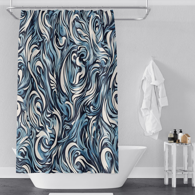 Rideau de douche à motif abstrait Quitaque, L 70 po x H 72 po