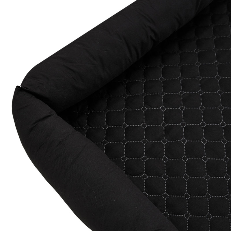 Atreau Fabric Pet Bed, 12 cm H x 75 cm W x 120 cm D, Black