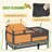 Tortoise Habitat 2 Layers Tortoise Enclosure w/ Adjustable Lamp Holder, Storage Shelf, Removable Main House, Fixed Tray, Openable Lid, Yellow,wood