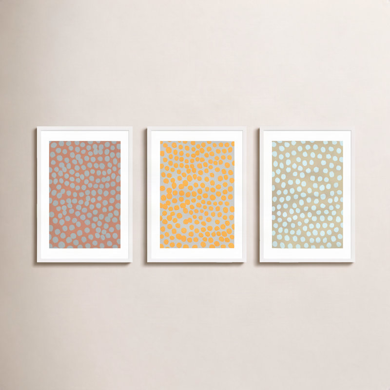 Affinity 4 by Michela Sorrentino - 3 Piece Painting Set, 25" H x 17.5" W x 1.25" D, White