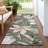Machine Washable Indoor/Outdoor Millner ACN2260 Floral Rug-1488544983