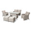 Canica 2 Seat Sofa Rattan Dining Set - with Rising Table & Footstools