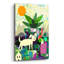 Art mural en verre «Collage with Dog and Plant» par Holly McGee, Red Barrel Studio®, ACR-47252-28034685