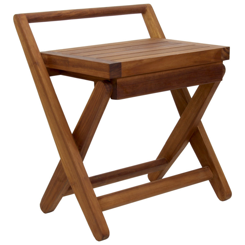 Folding Teak Wood Spa Shower Bench