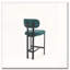Tabouret de bar rembourré en tissu avec pieds en métal noir pour salle à manger / îlot de cuisine / bar-972728773