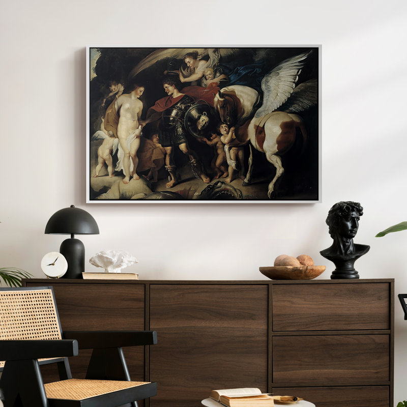 Persée et Andromède, v. 1620 - Peter Paul Rubens, toile tendue avec châssis, 24 po x 36 po, Blanc