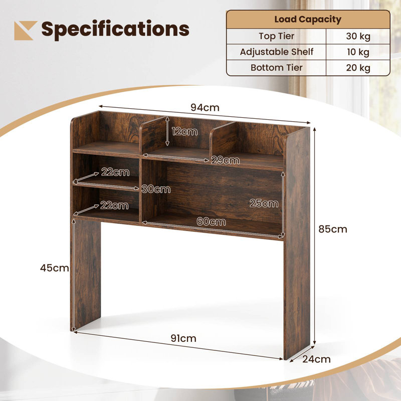 Manufactured Wood Desk Organiser, Brown