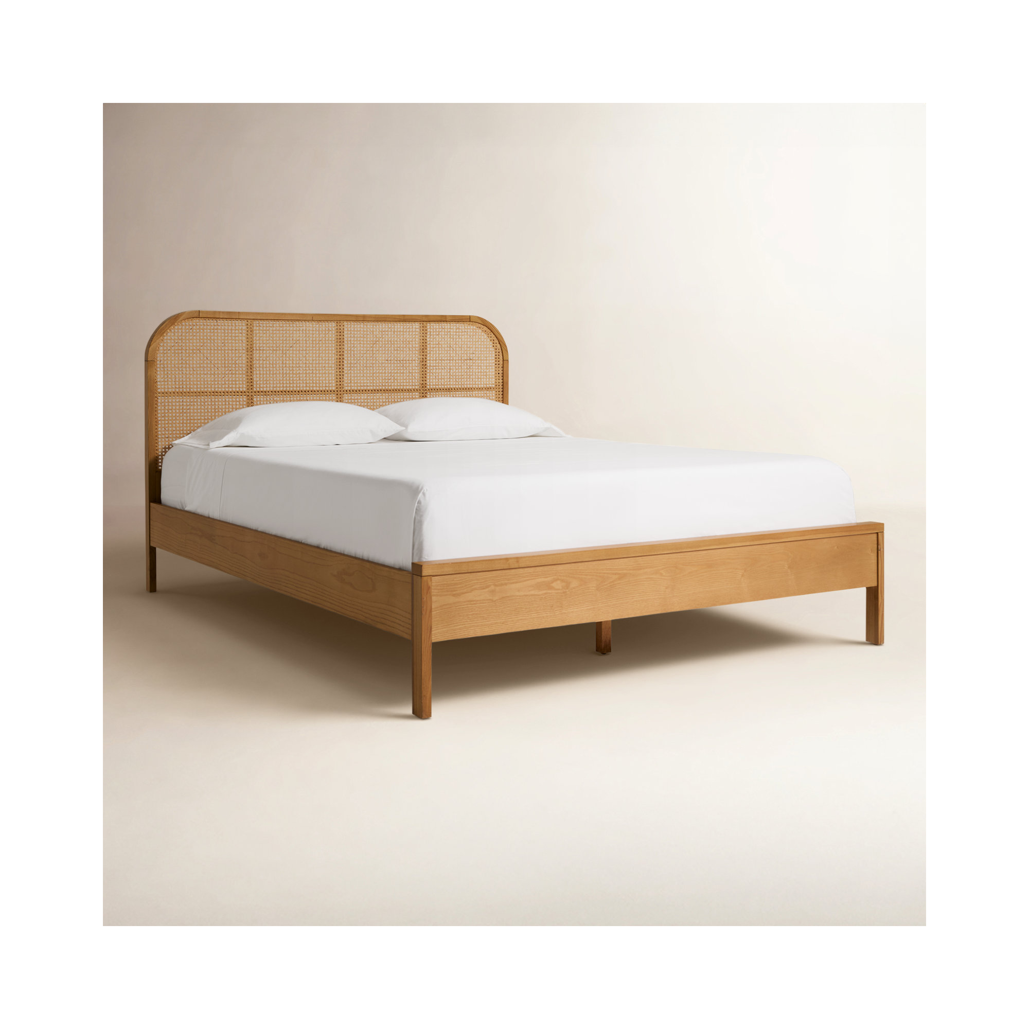 Alvery Cane Bed, Queen, Natural