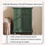 Meuble-lavabo moderne de 24 po avec tiroir rabattable, vert, rangement étagé et personnalisé, structure à dossier ouvert et pieds tournés en boule, fonctionnement silencieux-704971701