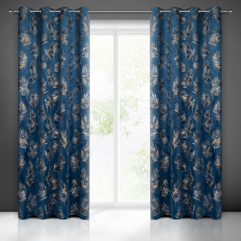 Sandborn Blackout Curtains Single Panel, Blue