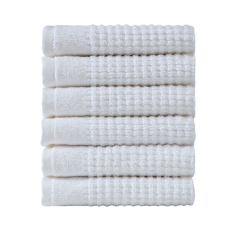 Earline Midweight Waffle Washcloth, White