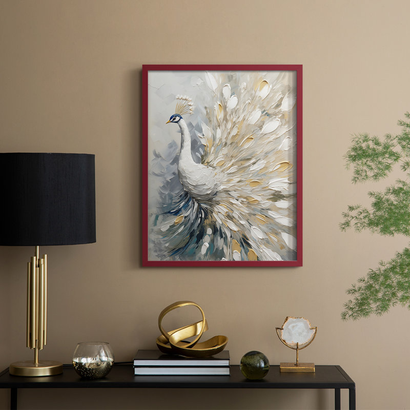 ANIMALS Series CCLI - reproduction encadrée de qualité supérieure - prête à être accrochée - aucun clou requis, Rouge