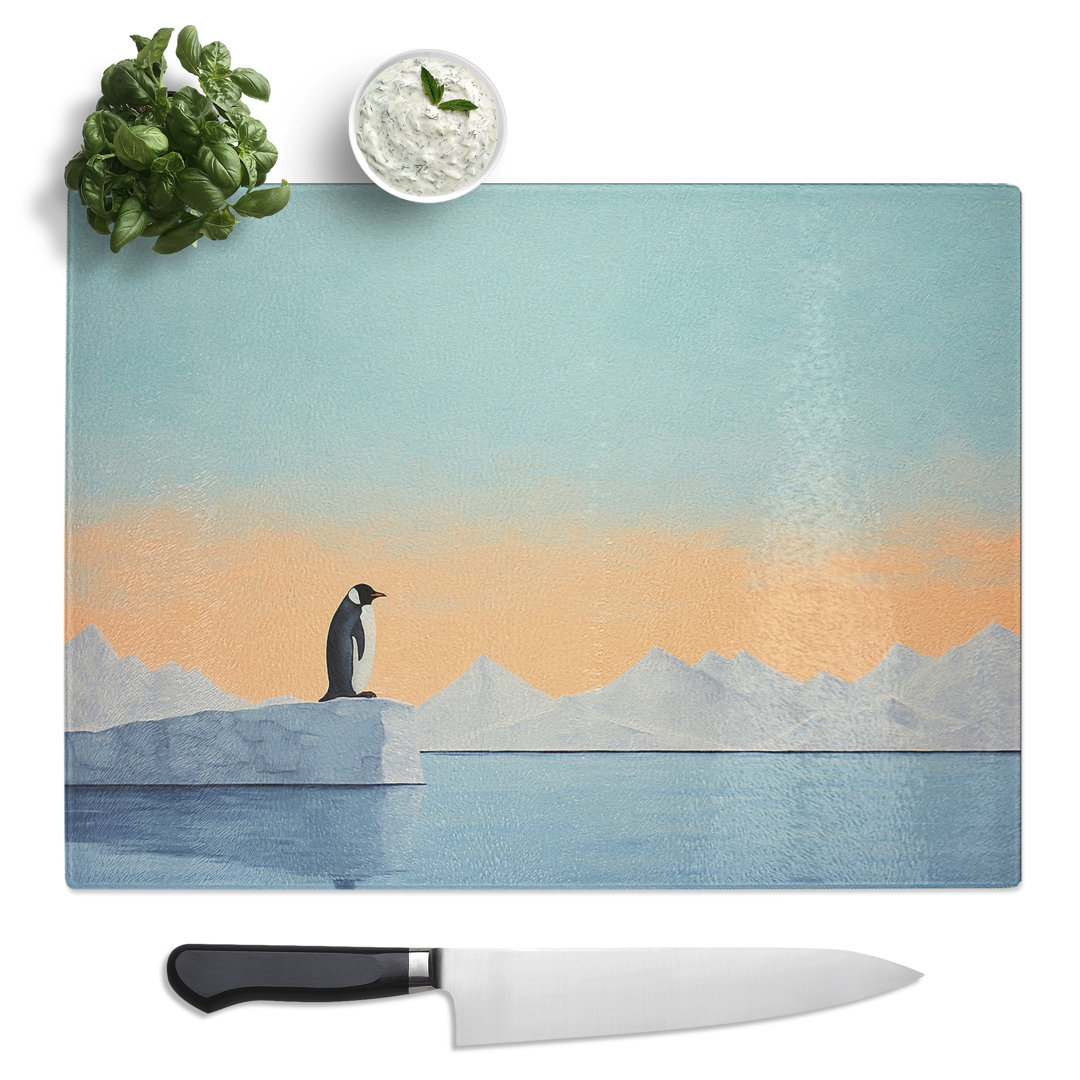 Penguin Minimalism No.2  Glass Chopping Board