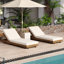 Chaise longue d'extérieur réglable en bois d'acacia de confort réglable