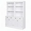 Bibliothèque haute moderne avec éclairage DEL, portes et tiroirs pour un rangement sécuritaire et spacieux à la maison-484205227