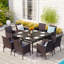 Ensemble repas pour 8 personnes, table de patio et chaises en métal Leonard