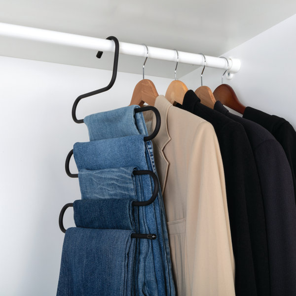 Space-Saving Wardrobe Hanger Multi-layer Clothes Storage Organizer Coat  Foldable Support Hanging Metal Rack Sweater Hanging Hook