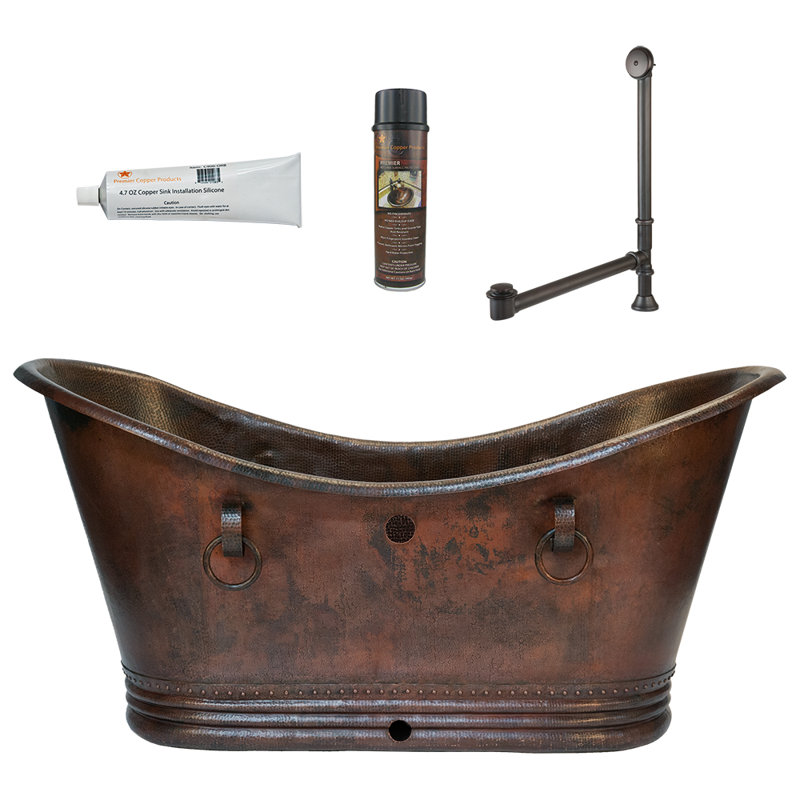 Premier Copper Products BSP5_BTDR72DBOF Bathtub And Drain Package