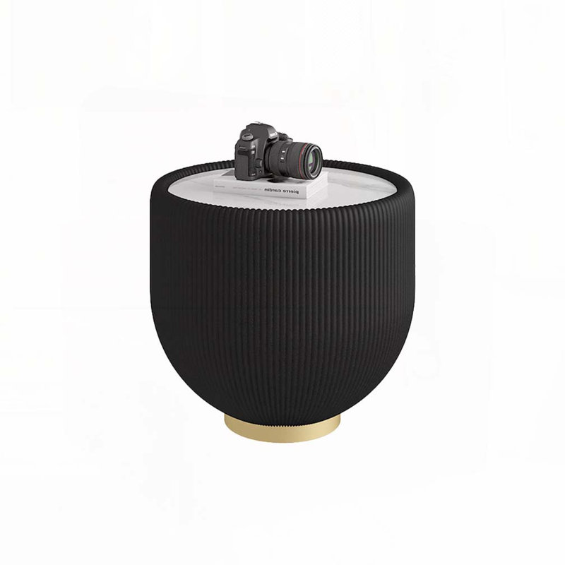 Cup Shape Leather Coffee Table, Black