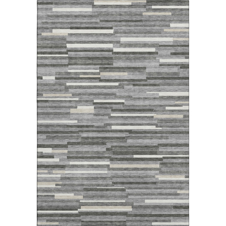 Premium Machine Washable Prisco Gray Rug