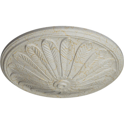 Endurathane Brontes Ceiling Medallion, 25 1/2"OD x 5 1/2"P (Fits Canopies up to 3 5/8"), Hand-Painted Pot of Cream Crackle Finish
