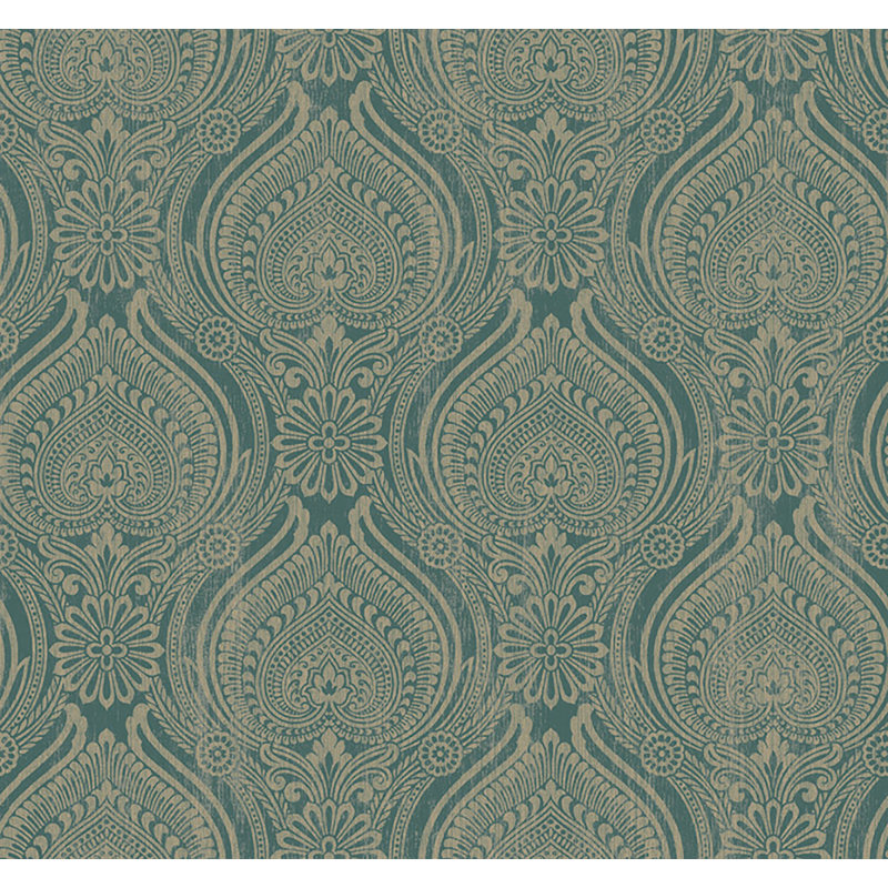  Papier peint non poli Designs, Bleu sarcelle / gris anthracite métallique