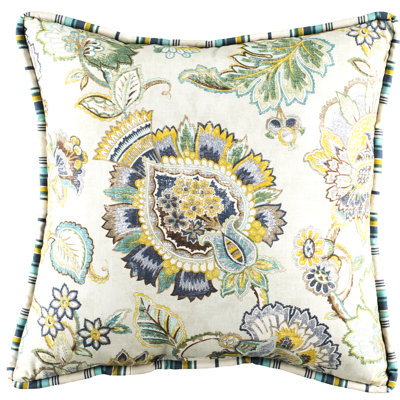 Riverpark Traditional Cotton Floral Square Pillow