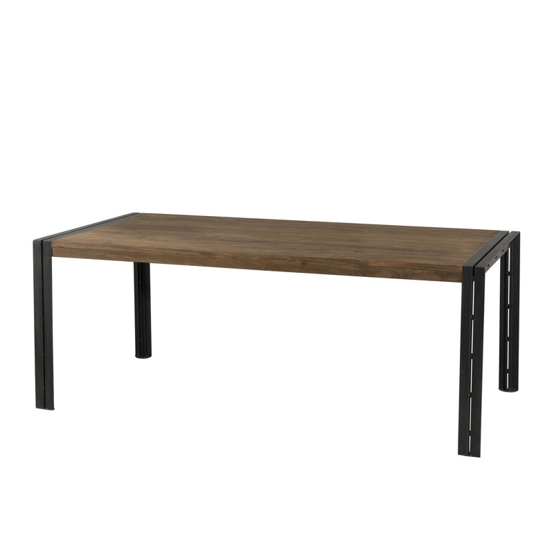 Sandrine Teak Metal Base Dining Table