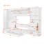 Lit escamotable double pleine grandeur avec placard, tiroirs et tablettes, blanc