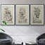 Flim Flam I, ensemble de 3 toiles encadrées sur toile-97794810-97794805