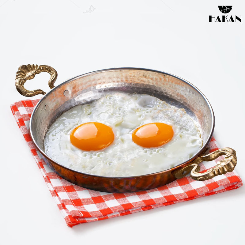 Hakan 6.3" Hammered Copper Non-Stick Skillet with Handles