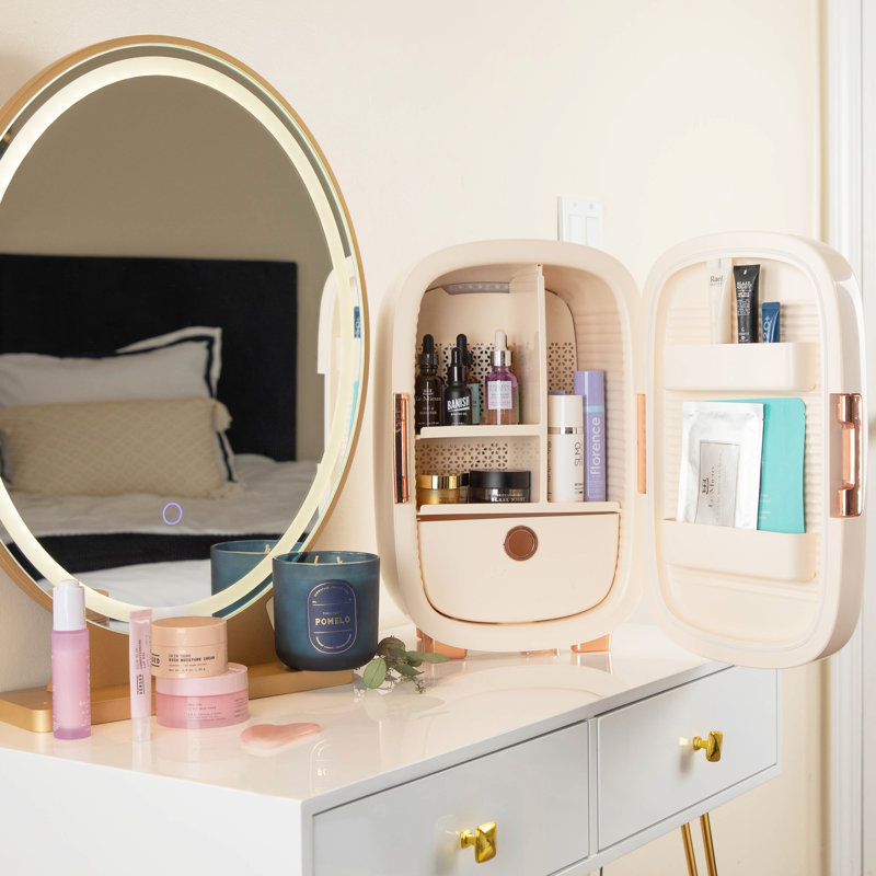 Beauté 0,42 cu. Mini réfrigérateur de comptoir pour l'extérieur, Blanc
