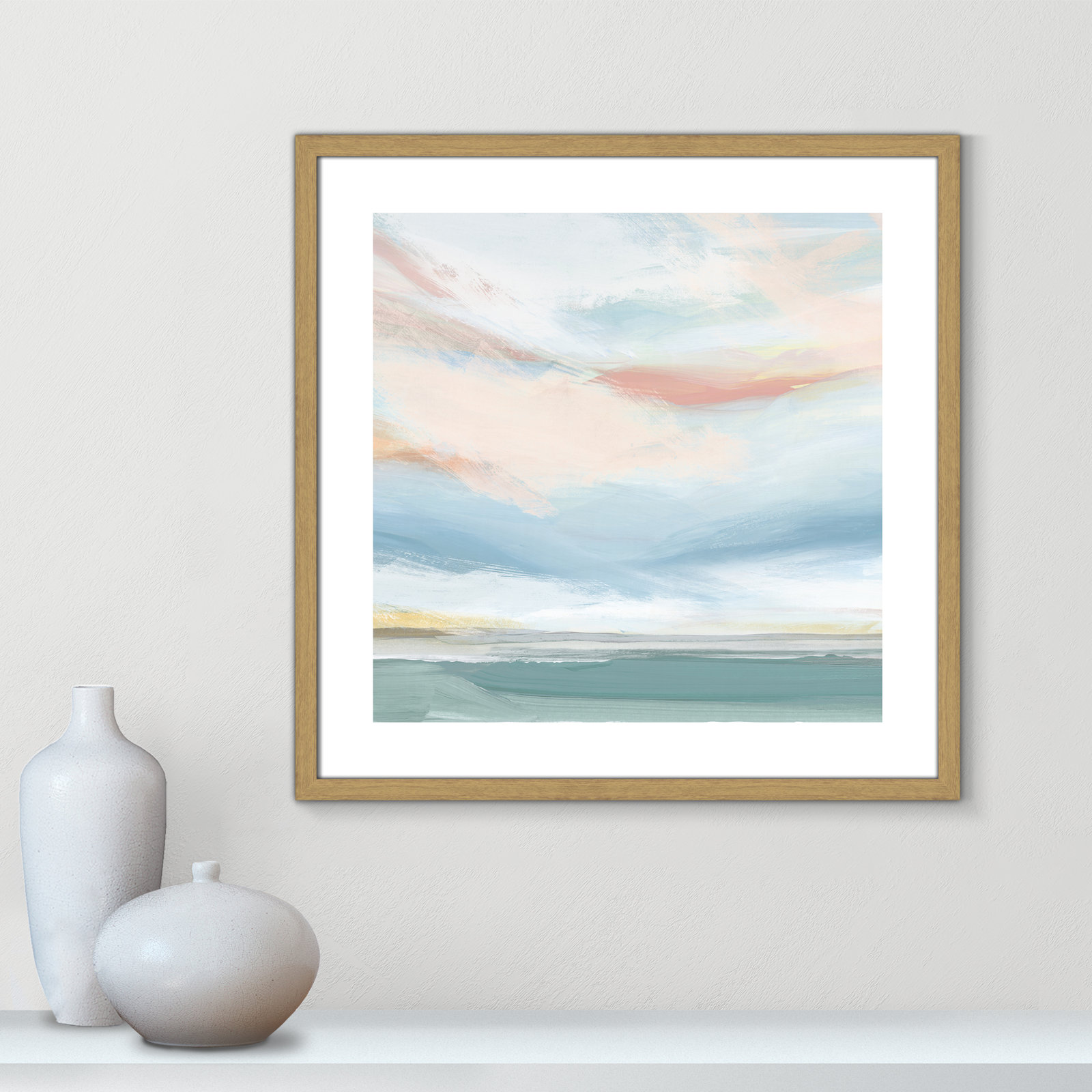 Delphi "Sweetness I" Painting by Isabelle Z, 24.75" H x 24.75" W x 0.75" D, Beige Wood Framed Paper